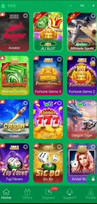 TD 777 Game App screen featuring sports betting options, live casino tables, and fun fishing-themed games.