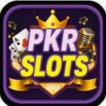 APK Slots Game logo featuring playing cards, a crown, microphone, and golden ribbon on a purple background.