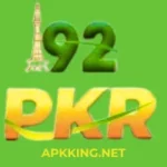 92 PKR App logo featuring Minar-e-Pakistan and APKKING.NET branding on a green background