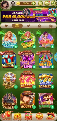 Pak Super Game APK v3.1 Download Official Android App 2025 3 Pak Super Game dashboard showing games like Elegant Beauty, Lucky Riches, and Fortune Wheel with a jackpot of PKR 15,000,000.