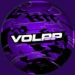 Volpp Sensi stylish purple-themed logo with glitch effects and bold typography.