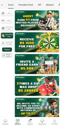Z7 Game agent earning promotion with network visuals