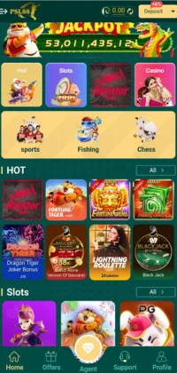 PSL88 APK Download Latest Version 2025 For Pakistani Gamers 3 PSL88 app screenshot showing slots, casino, sports, fishing, chess, and jackpot game categories.