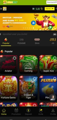 online casino homepage showing popular slot games and promotional offers.