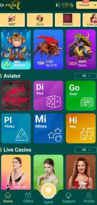 PSL88 APK Download Latest Version 2025 For Pakistani Gamers 2 PSL88 APK Game Interface with Slots, Aviator, and Live Casino