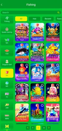 Alano Fishing Game homepage with fishing and slot games