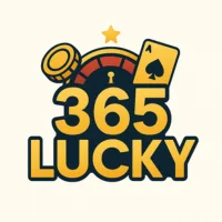 365 Lucky logo with a poker chip, roulette wheel, and playing card elements.