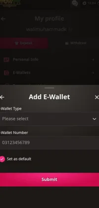 WOWPK Game Add an Account page interface