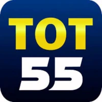 Tot55 Game official logo in bold yellow and white text on a dark blue background