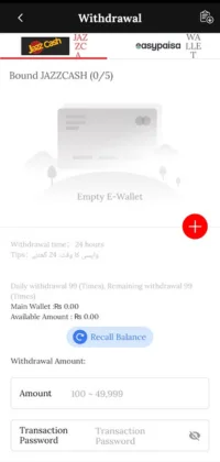 PK33 Game Wallet Page