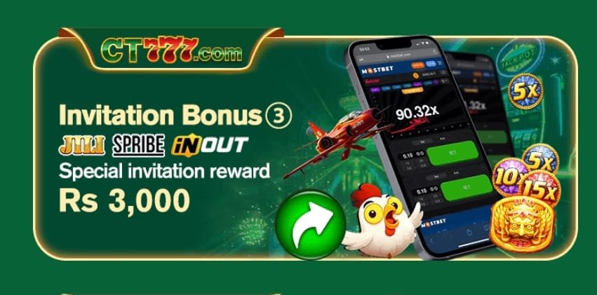 CT777 game logo with glowing neon border and bold golden-red text on a dark green background